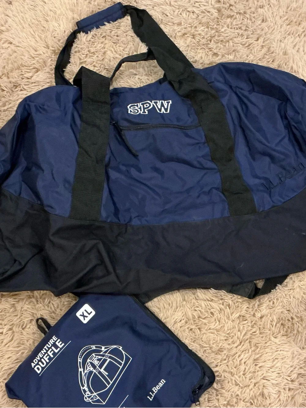 L.L. Bean Navy and Black Adventure Duffel Bag